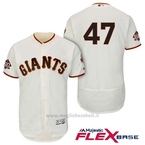 Maglia Baseball Uomo San Francisco Giants Johnny Cueto Ivory 1ª60th Season Flex Base